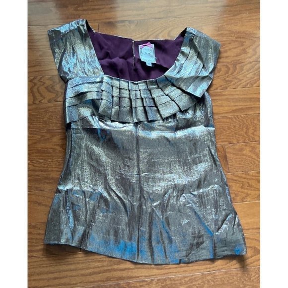 Yoana Baraschi Bronze Metallic Blouse - Picture 3 of 9